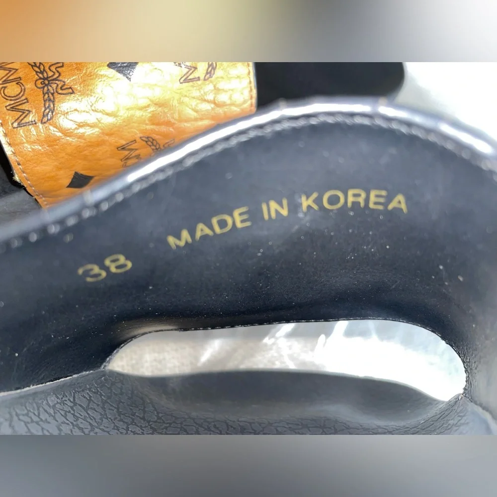 MCM Black and Brown Slide Sandals - Picture 4 of 16